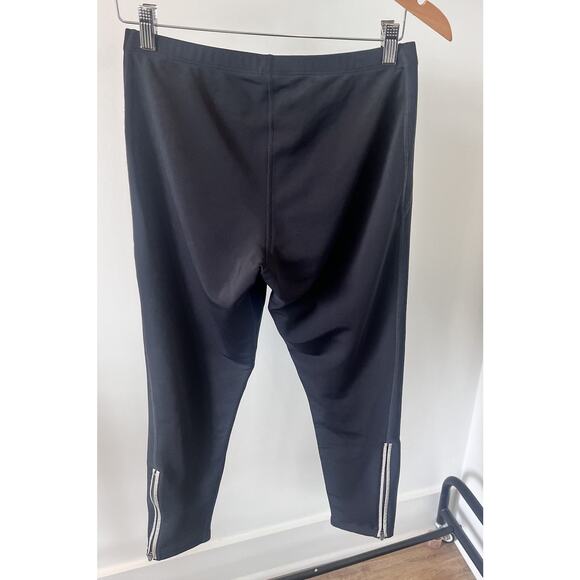 NOVARA Size Large Womens Leg‎ Zip Stretch Waist Drawstring Cycling Black Pants - Picture 4 of 10